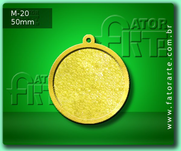 M-20, Medalha fundida em Zamac formato padrão, personalizável com adesivo; Para uso geral