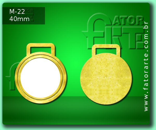 M-22, Medalha fundida em Zamac formato padrão, personalizável com adesivo; Para uso geral