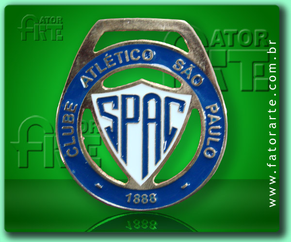 Medalha Spac, fundida formato personalizado, com aplicação de cores, fita de cetim ou poliéster 